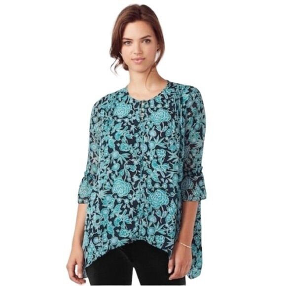 LC Lauren Conrad Blouse Green Tunic SZ XS - Picture 2 of 9